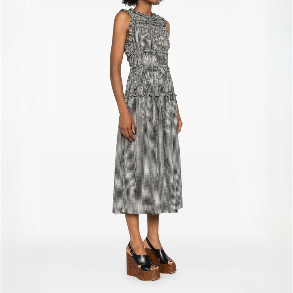 DÔEN Gingham Organic Cotton Mallory Dress, Size Large